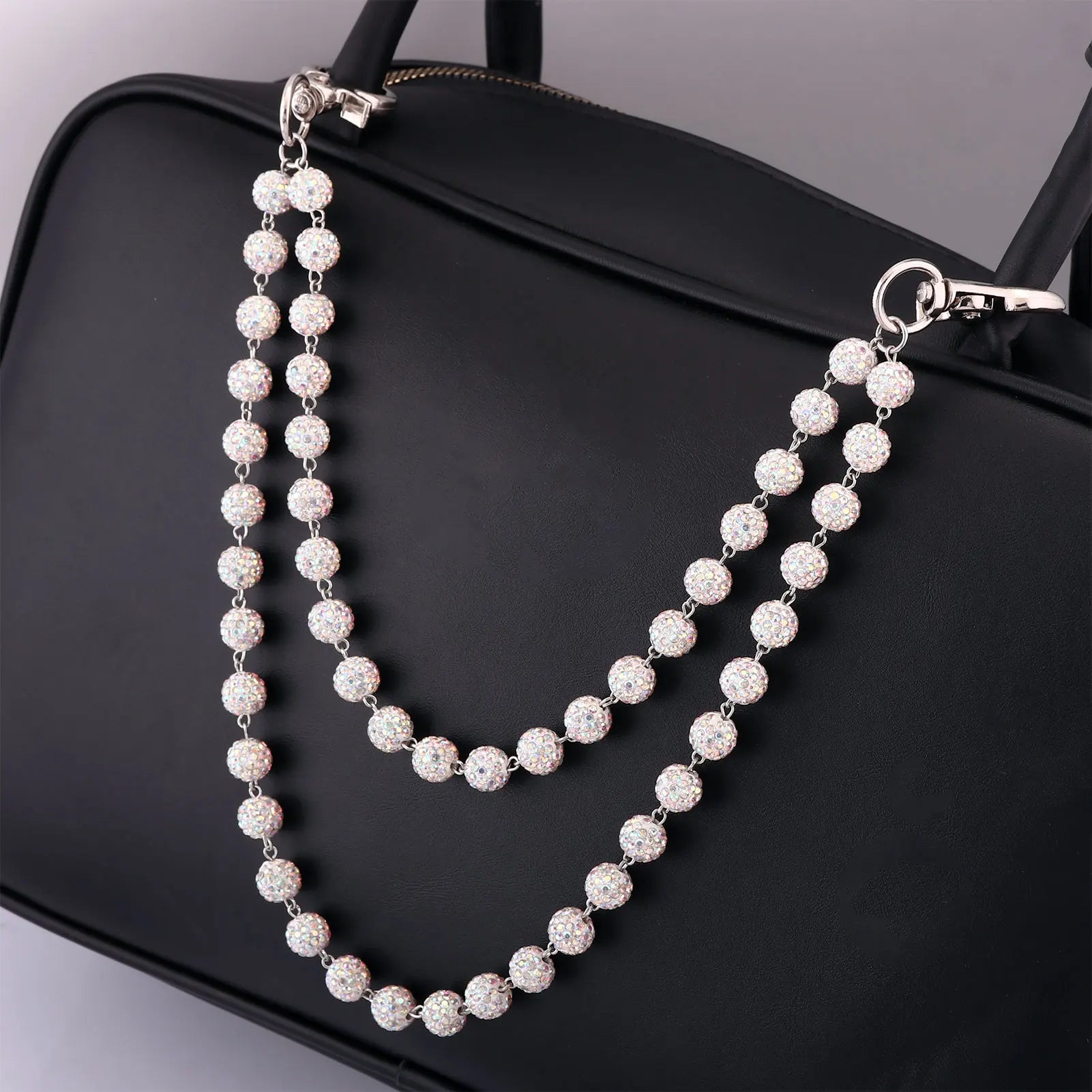 CRYSTAL BELT CHAIN WHITE